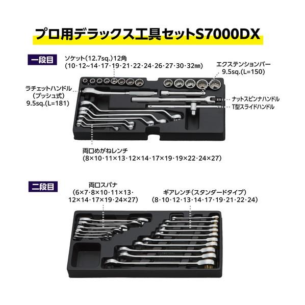スーパーツール プロ用デラックス工具セット(チェストタイプ) S7000DX 