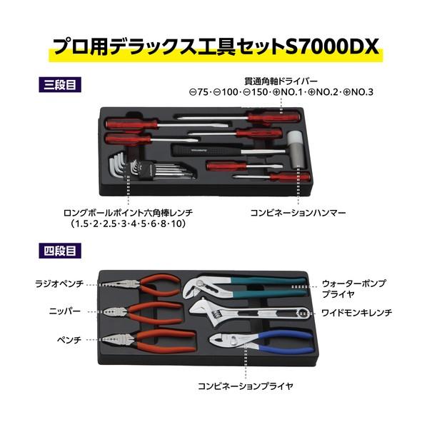 スーパーツール プロ用デラックス工具セット(チェストタイプ) S7000DX 