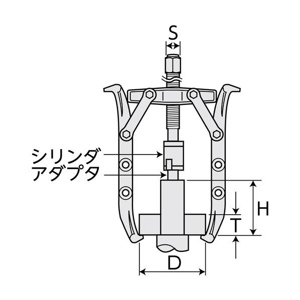 スーパーツール 2本爪油圧プーラセット GLP12 1個の画像