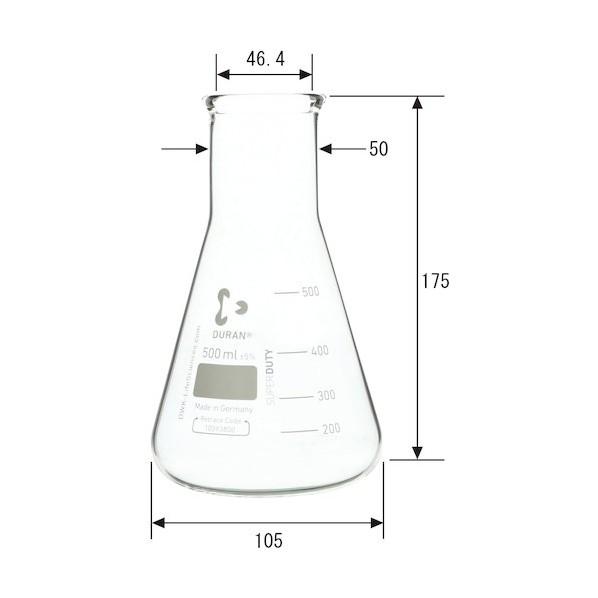 ブランド登録なし - 柴田科学の科目 百貨店肉厚三角形瓶 500mL 500ml 010620-500A