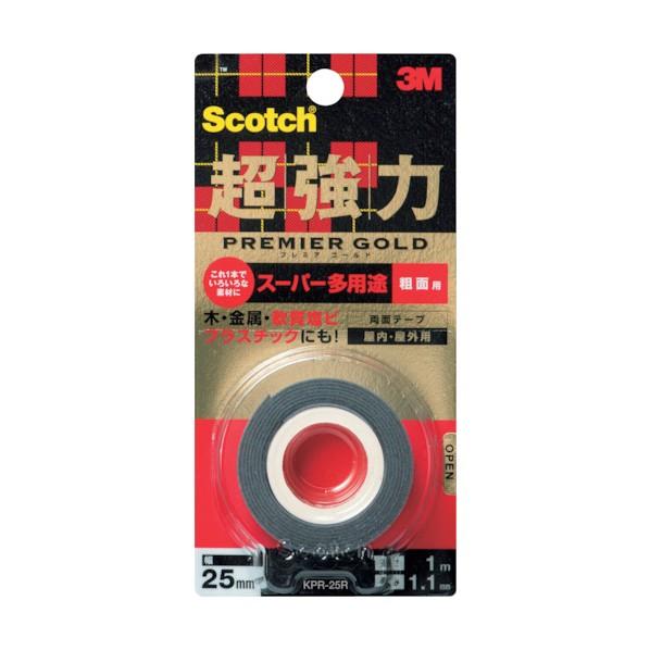 スリーエム スコッチ 超強力両面テープ プレミアゴールド スーパー多用途 粗面用 19mm×1.5m KPR-19R | ブランド登録なし
