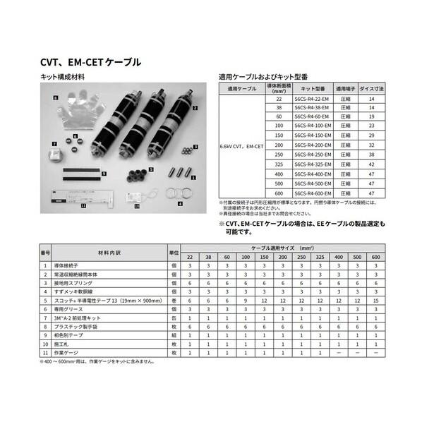 スリーエム 6kV接続材 収縮チューブタイプ 38SQ用 S6CS R4-38 EM 1点 