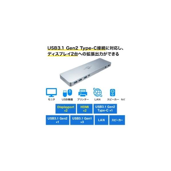 サンワサプライ USB Type-C専用ドッキングステーション(HDMI/DisplayPort対応・PD対応) USB-CVDK6｜diy-tool｜19