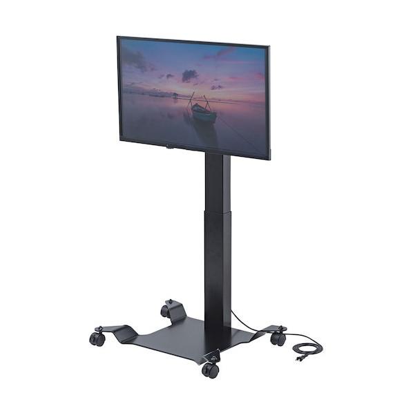 サンワサプライ キャスター付き電動昇降ディスプレイスタンド CR-PL41BKの画像