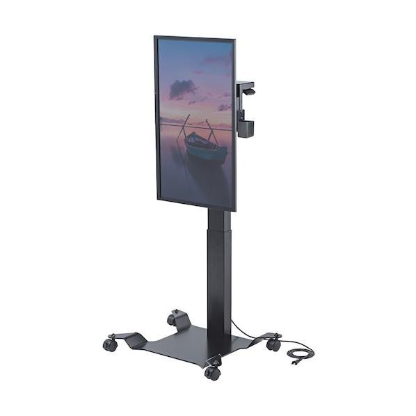 サンワサプライ キャスター付き電動昇降ディスプレイスタンド CR-PL41BKの画像