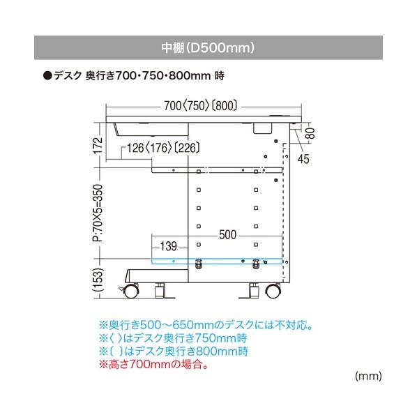 サンワサプライ 中棚W1350ミリ用（グレー・D500ミリ） EN-1355GY 1台の画像