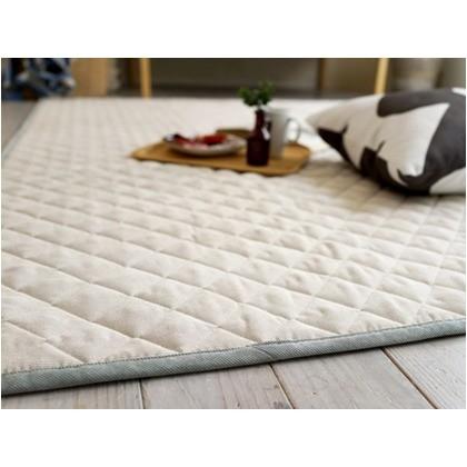 メゾンドレーヴ コーデュロイキルティングラグ ミーワ アイボリー 185×185cm 11749970 洗える スミノエ ホットカーペットカバー 0