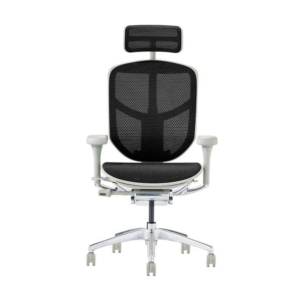 関家具 オフィスチェア エンジョイ2 ハイタイプ グレーフレーム 張地 ブラック EJ2-HAM-GF-BK 1点の画像