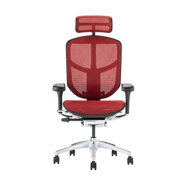 関家具 オフィスチェア エンジョイ2 ハイタイプ ブラックフレーム 張地 レッド EJ2-HAM-BF-RD 1点の画像