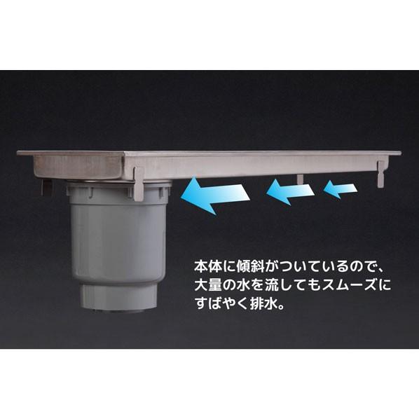 シマブン 排水ユニット SUSパンチング 非防水横引き 1200mm 200角用 196×1196×25mm HSUY-20L1200 1台_4