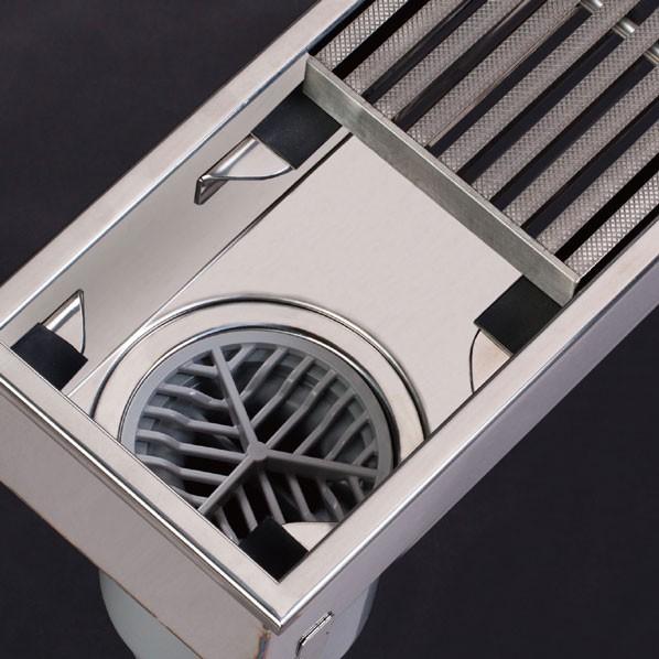 シマブン 排水ユニット SUSグレーチング 深型 非防水横引き 逆目タイプ 1000mm 144×994×100mm HSFY-15L1000 1台_4