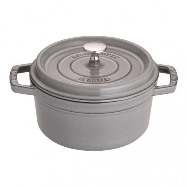 STAUB (ストウブ) ピコ・ココット ラウンド 1/4用 グレー 20cm RST4736