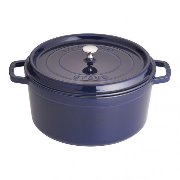 □STAUB ストウブ□ピコ・ココットラウンド□グランブルー 22cm ル