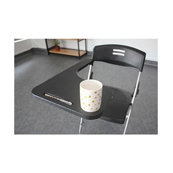 セーフラン安全用品 メモ台付折りたたみパイプ椅子 C0201-4BK 4脚_2