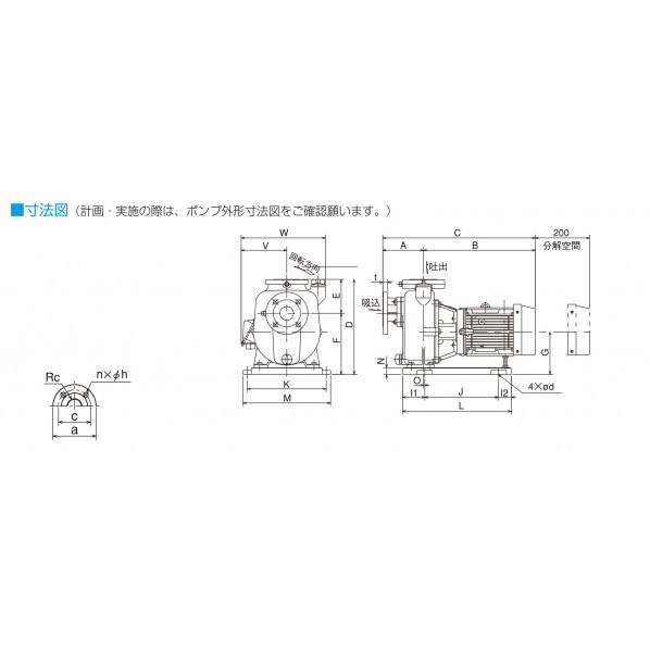 ※法人専用品※寺田ポンプ 陸上ポンプ（鋳鉄製） MPJ5-52.21Eの画像