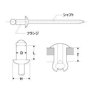 トップ工業　スチールフランジ・スチールシャフトリベット　SD-84BS