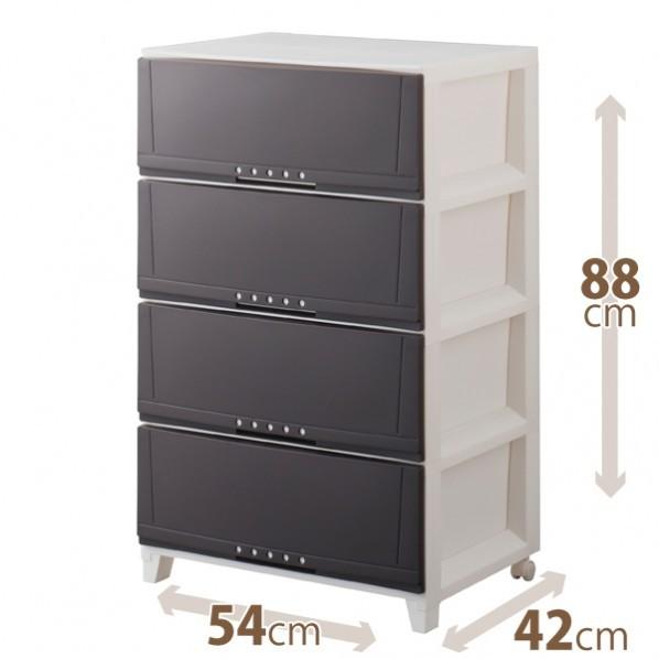 天馬 プロフィックス ルームケース 4段 ブラウン サイズ(約):幅54×奥行42×高さ88cm 1個
