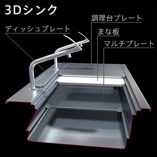 トーヨーキッチン調理台プレート&樹脂製まな板 シンクを挟んで対面で調理