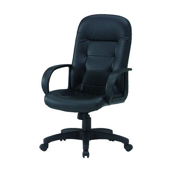 トラスコ オフィスチェアレザー張り黒 BK 695 x 650 x 310 mm T5563 BK(フ゛ラック)