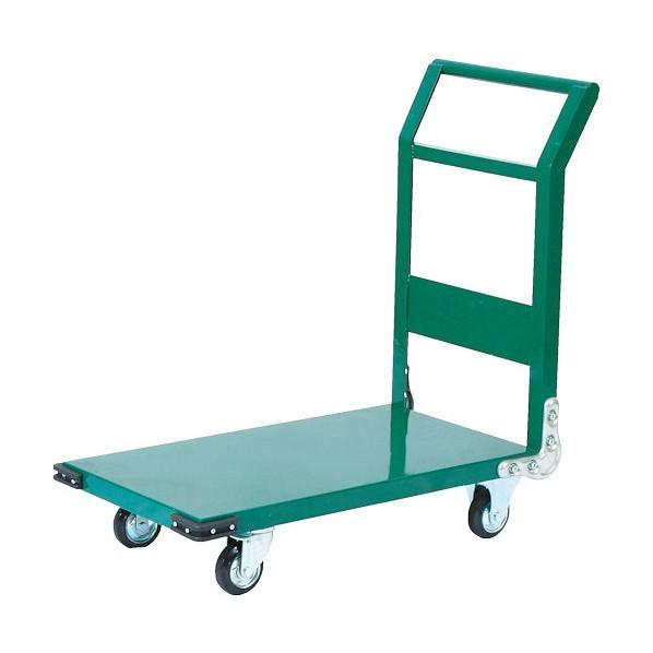 トラスコ 鋼鉄製運搬車１２００Ｘ７５０Φ２００プレス車緑 GN 1280 x 750 x 880 mm SH-1N GN