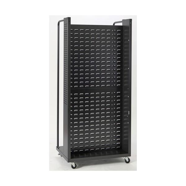 トラスコ(TRUSCO) 移動式パネルコンテナラック（両面）ブラック VTLW-T1800W-BK 1台の画像