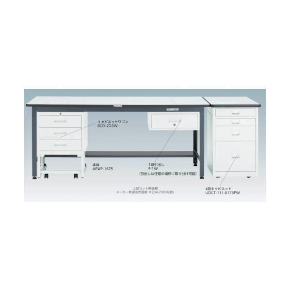 ※法人専用品※トラスコ ＡＥＷＲ型作業台９００Ｘ６００ＸＨ７４０２段引出付 AEWR-0960F2_2