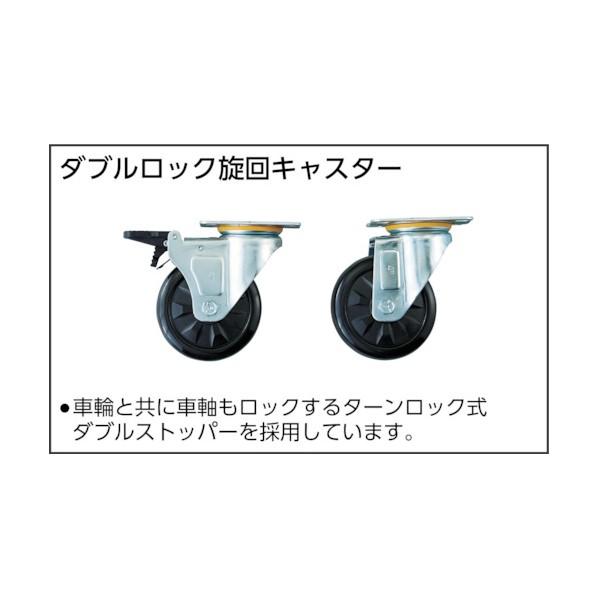 トラスコ ファルコンワゴン引出付７５０Ｘ５００ウレタン双輪ＹＧ色 FAW-973XZD-YG 1点_3