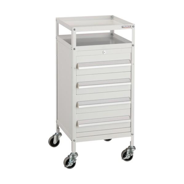 トラスコ(TRUSCO) ミニキャビネットワゴン400X440X880LVR-542付 W MCW-542W