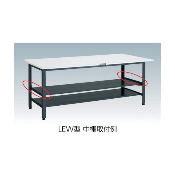 トラスコ LEWP型作業台 1800×900×H740 全面棚2段付 LEWP-1809LTW 900 x 1800 x 900 mm LEWP-1809LTW_3