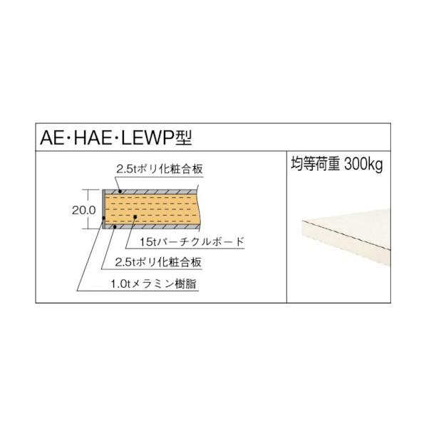 ※法人専用品※トラスコ AE型作業台 1800X750XH740 下棚2枚付 W色 AE-1800LT2W AE-1800LT2 W