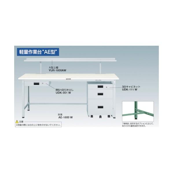 ※法人専用品※トラスコ AE型作業台 1800X750XH740 下棚2枚付 W色 AE-1800LT2W AE-1800LT2 W