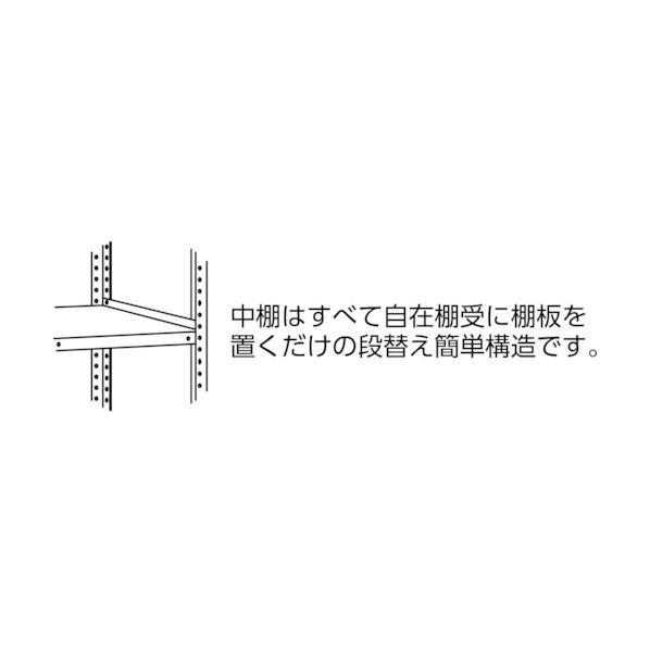 トラスコ 軽量150型背側板付棚 4段 TLA44S-24