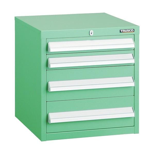 トラスコ(TRUSCO) LVR型キャビネット 392X412XH420 引出4段 ヤンググリーン LVR-422YG LVR-422YG