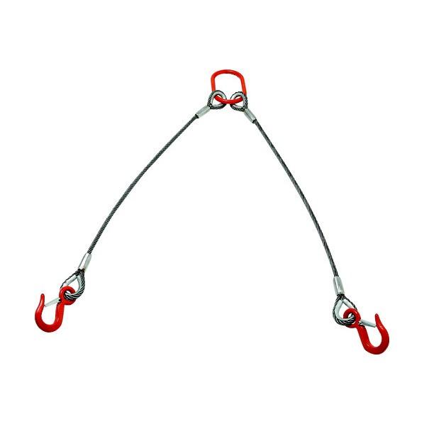 【最新入荷】 トラスコ(TRUSCO) 2本吊りアルミロックスリング TWEL-2P-12S1.5 12mmX1．5m フック付き 吊金具