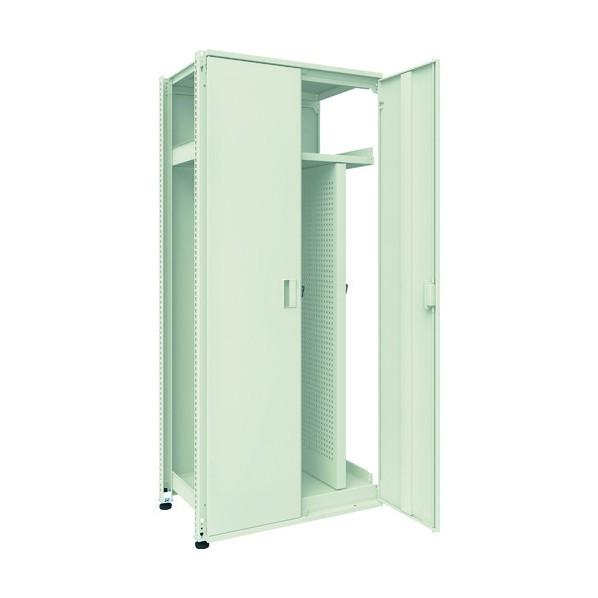 トラスコ(TRUSCO) M3型ユニット中量棚 両開き扉・背パネル付 H2100XW900 連結 M3-U7364P3-SR-B