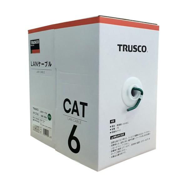 トラスコ LANケーブル カテゴリ6 300m 緑 TUTP-CAT6-300GR