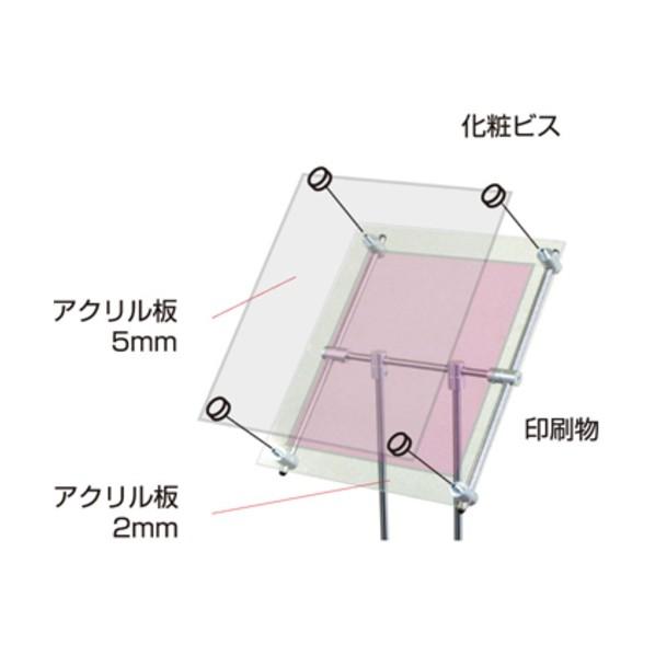 常磐精工 TOKISEIクリエイティブアクリルスタンドポールA4横297×210 シルバー 367×300×956〜1156mm CAS-A4Y｜diy-tool｜02