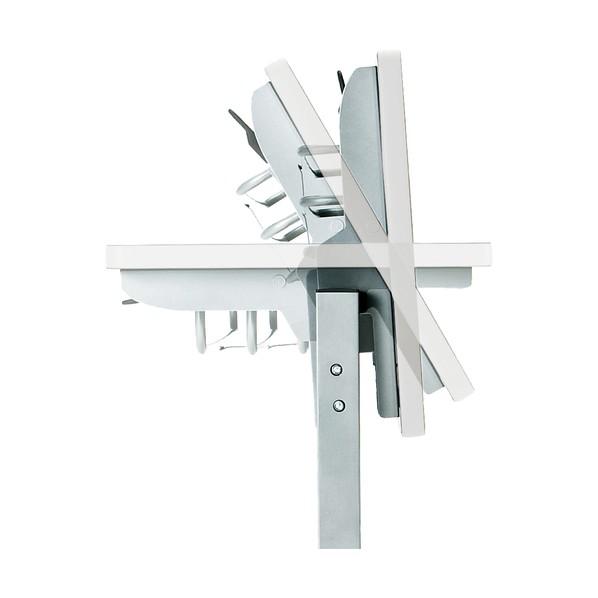 ※法人専用品※藤沢工業 天板跳上式スタックテーブル(パネル付) 1500×450mm 天板色:ローズ HSN-1545P-RO 1点_2