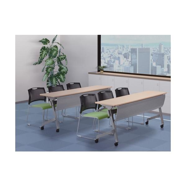 ※法人専用品※藤沢工業 スタッキングチェア NSB-T10L レザー インディコブルー NSB-10L-IB 1点