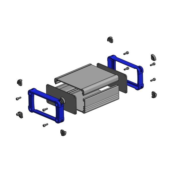 タカチ電機工業 タカチ コーナーガード付アルミケースアルミパネルタイプ EXP30-14-25SL 1点の画像