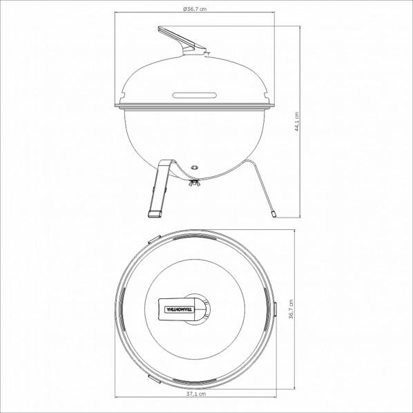 トラモンティーナ スフィア卓上型炭火BBQク゛リル蓋付32cm 26500/003_5