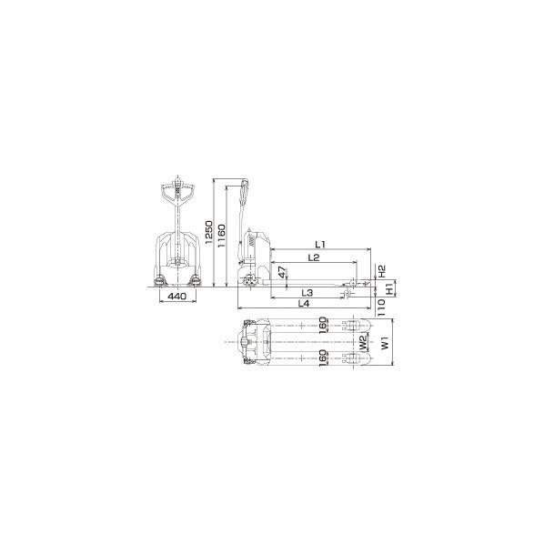 ※法人専用品※東正車輌 電動パレットトラック EF-20C 1PCの画像