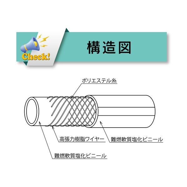 TOYOX(トヨックス) 難燃ホース フレイムブロックホース 内径9mm×外径15mm 長さ60m FB-9-60 FB-9-60_1