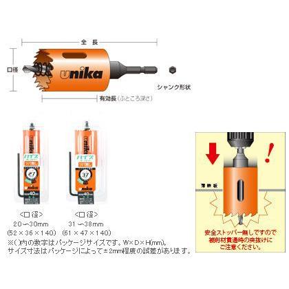 ユニカ ＨＳＳハイスホールソー（ツバ無し）１５ｍｍ 135 x 48 x 34 mm HSS-15TN｜diy-tool｜02