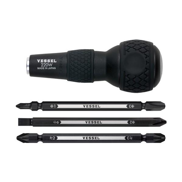 ベッセル ボールグリップ差替ドライバーセット(ビット3本組) 110mm 220W-3 1本（Yahoo!・DIY FACTORY ONLINE SHOP）