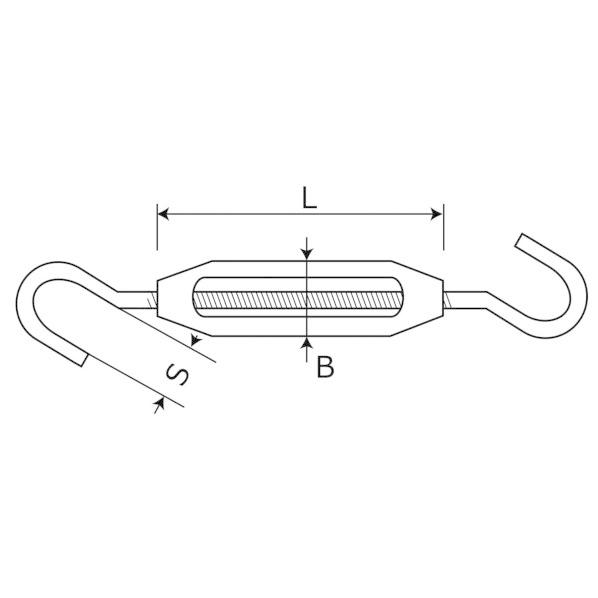 和気産業 ターンバックル L57mm?B13mm?S8mm 15-001 1個 | ブランド登録なし | 01
