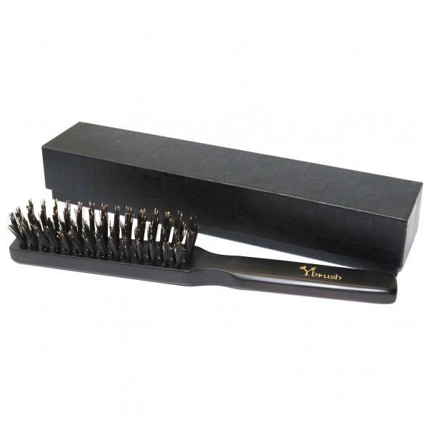 好川産業 最高級猪毛黒檀ヘアブラシ Yブラシ ダークブラウン D203×W23