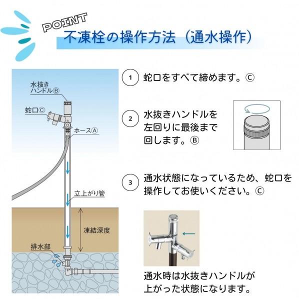 ユニソン(UNISON) エインスタンド 不凍栓 2口 左右仕様 L1000  シャンパンゴールド 602702110    1個_11