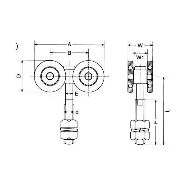 ヤボシ 複車ベアリング入（スチール製） 7号 7FUKBE 1点_1