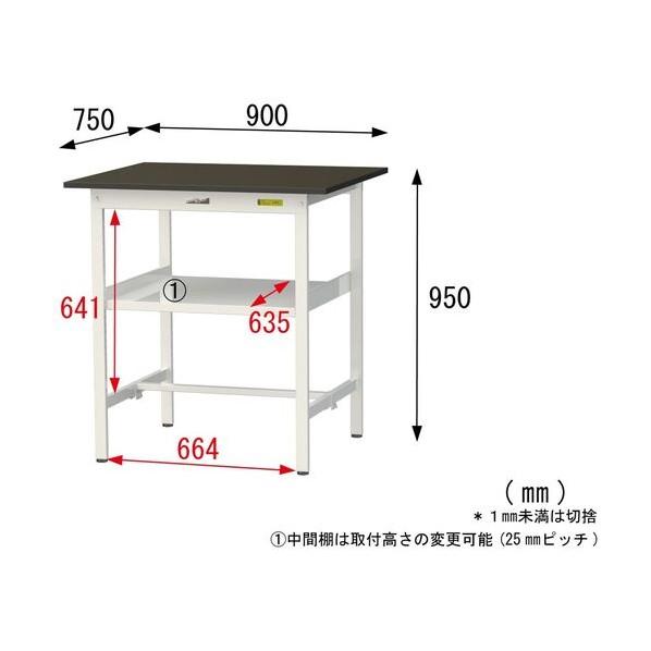 山金工業 実験用ラボテーブル 固定式 SLMH-975F-BRW 1台_1